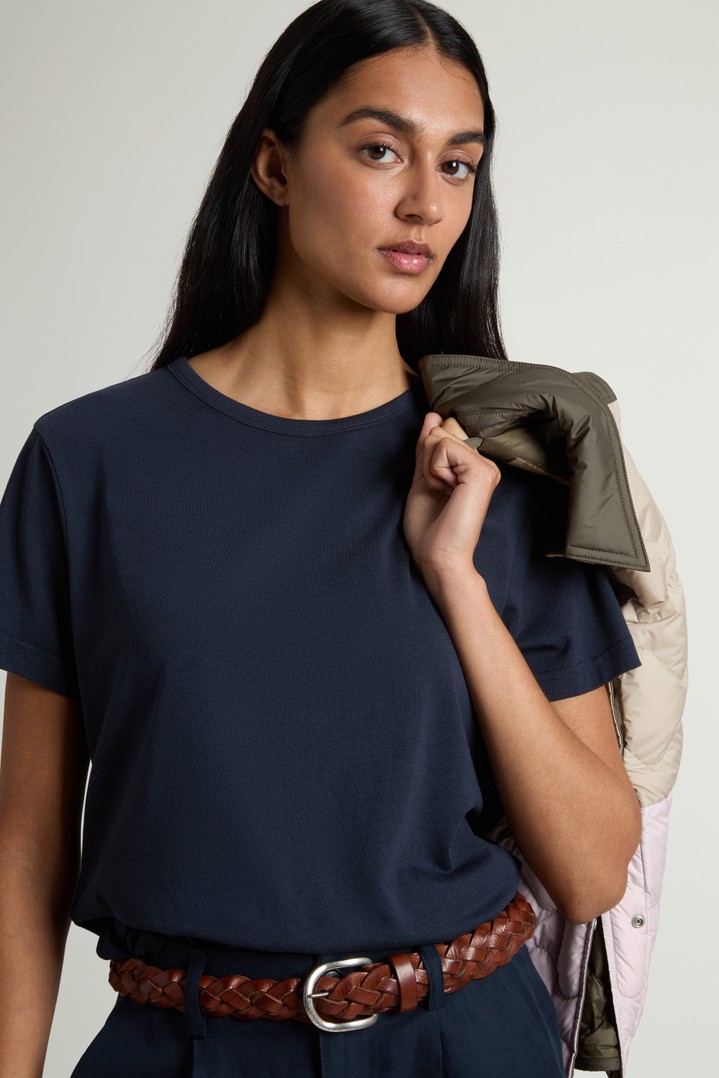 LUXE JERSEY T-SHIRT Blue photo 4 | Woolrich