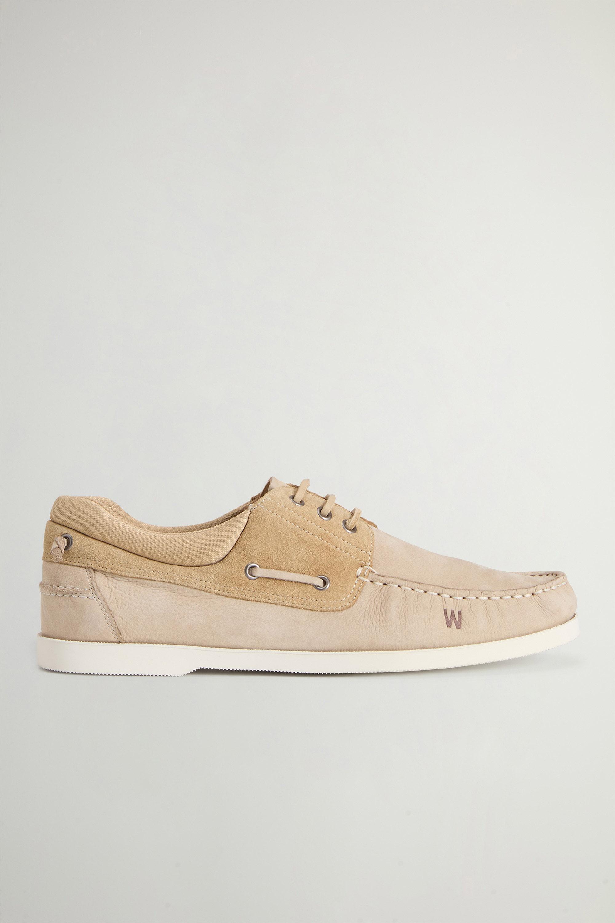 Boat Shoes in Nubuck and Suede Blend Beige photo 1 | Woolrich