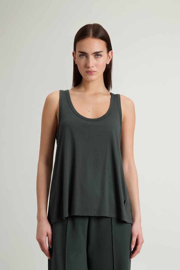Top in Cotton and Modal Blend Green photo 1 | Woolrich