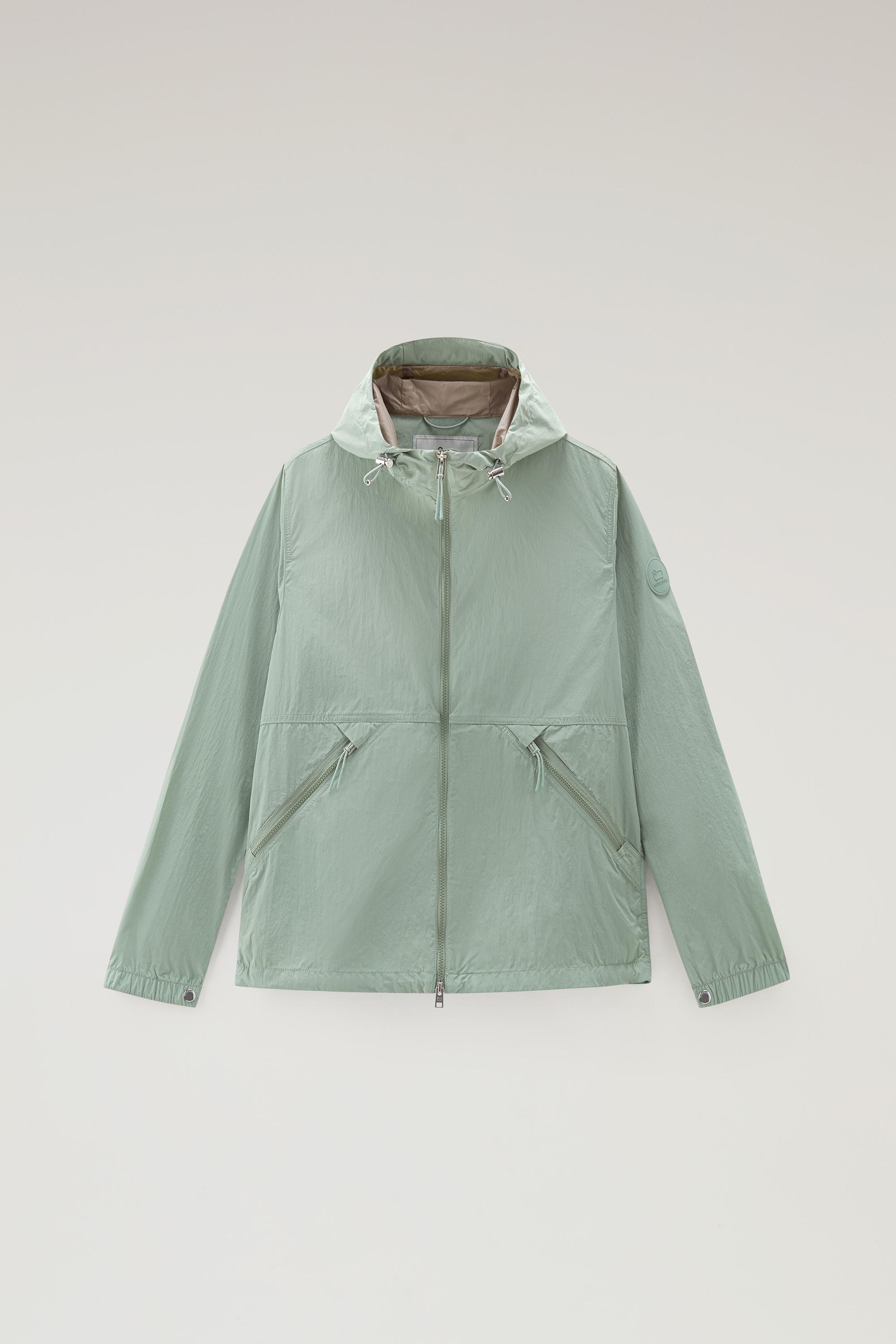 Hooded Crinkle Nylon Windbreaker Green photo 1 | Woolrich
