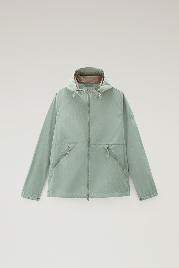Hooded Crinkle Nylon Windbreaker Green photo 1 | Woolrich