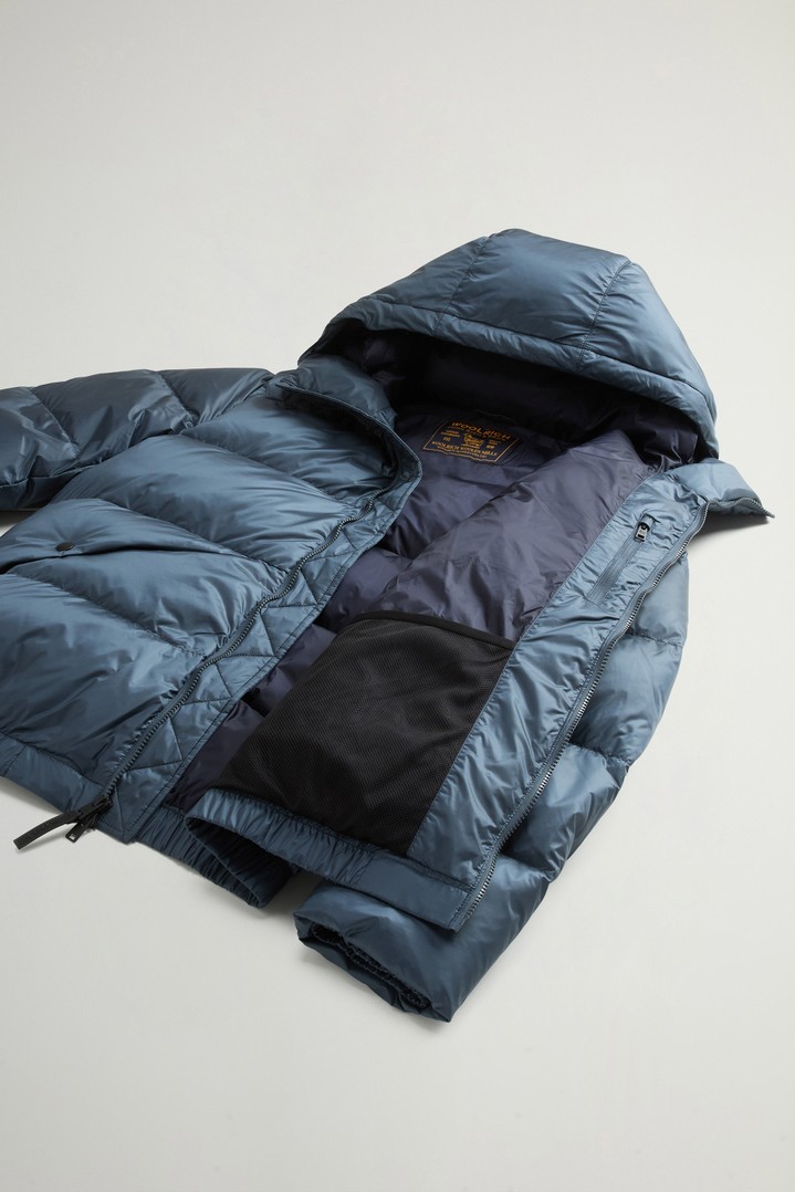 Quilted down jacket in recycled Pertex® Quantum fabric with hood Blue photo 8 | Woolrich