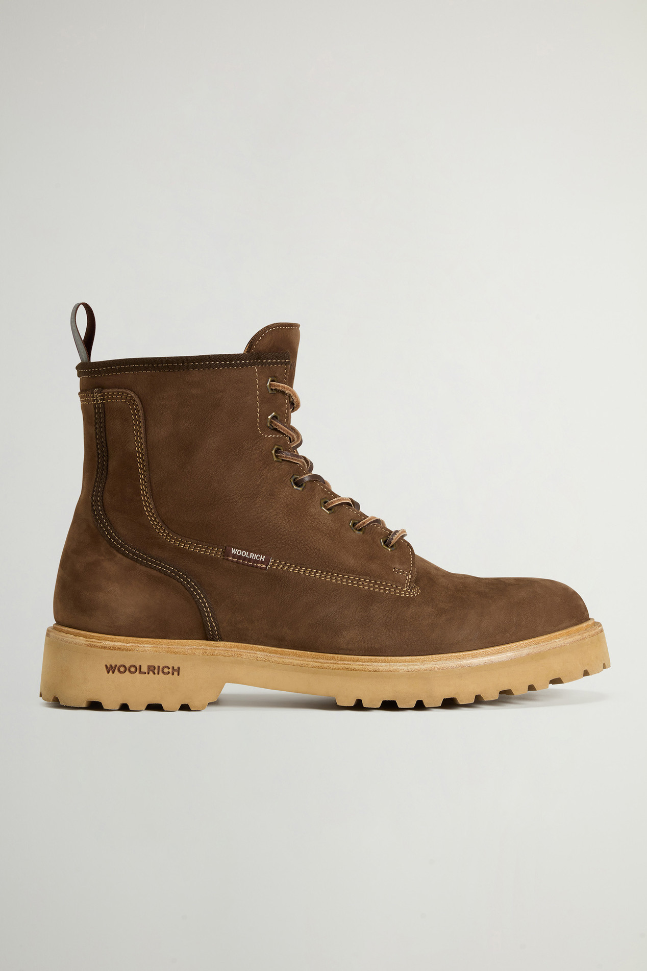 Main Combat Boots in Suede with grain effect Brown photo 1 | Woolrich