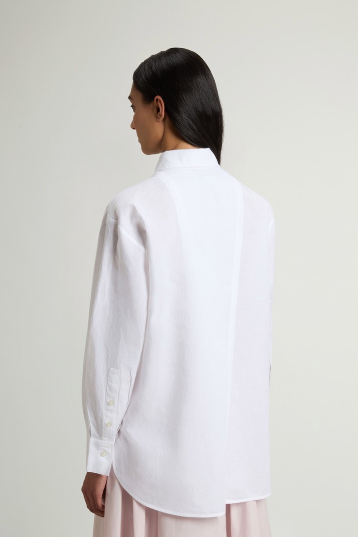 COTTON LINEN YD BOYFRIEND SHIRT White photo 3 | Woolrich