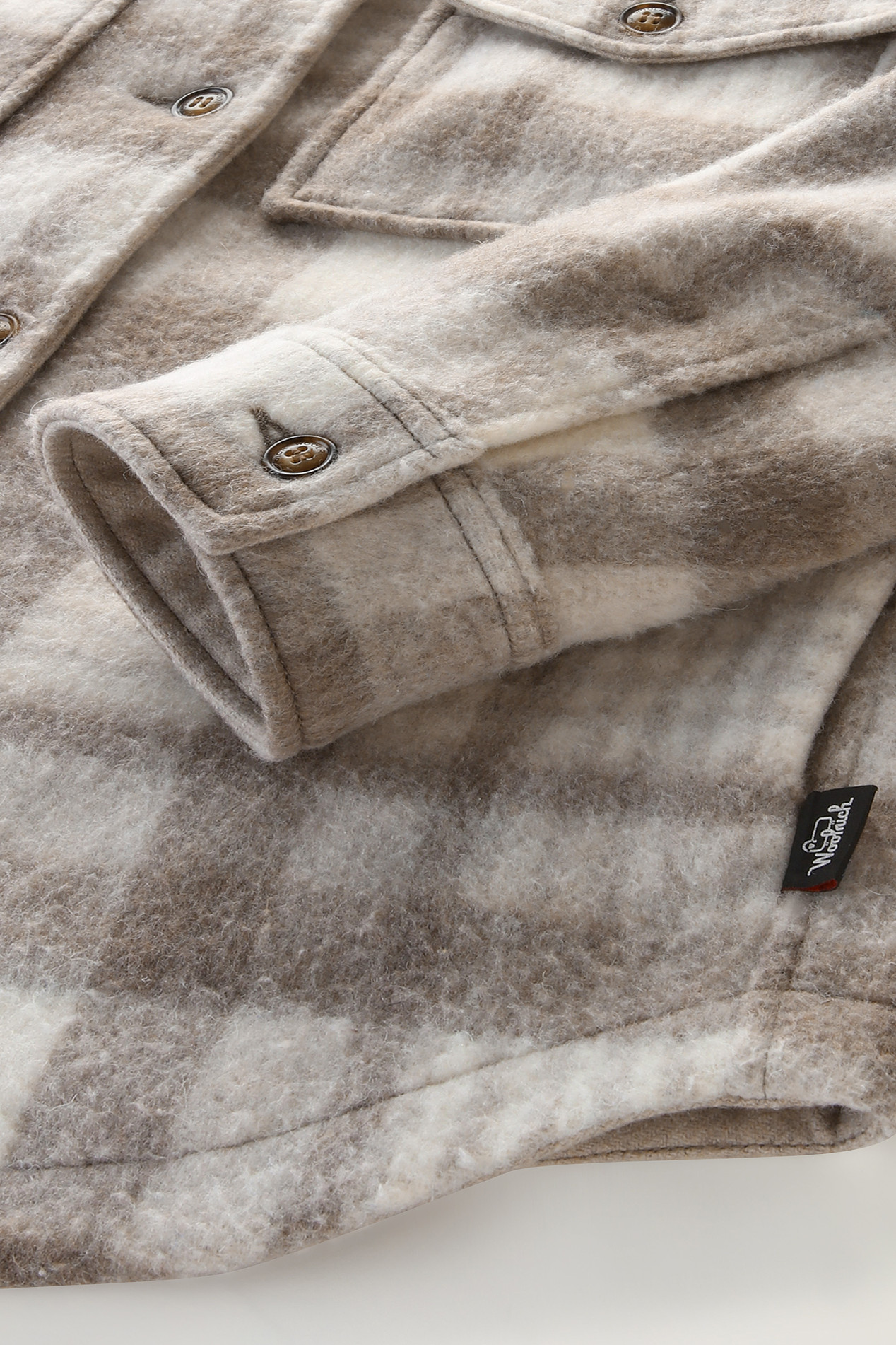 Pemberton Check Overshirt in Wool Blend Flannel White photo 3 | Woolrich
