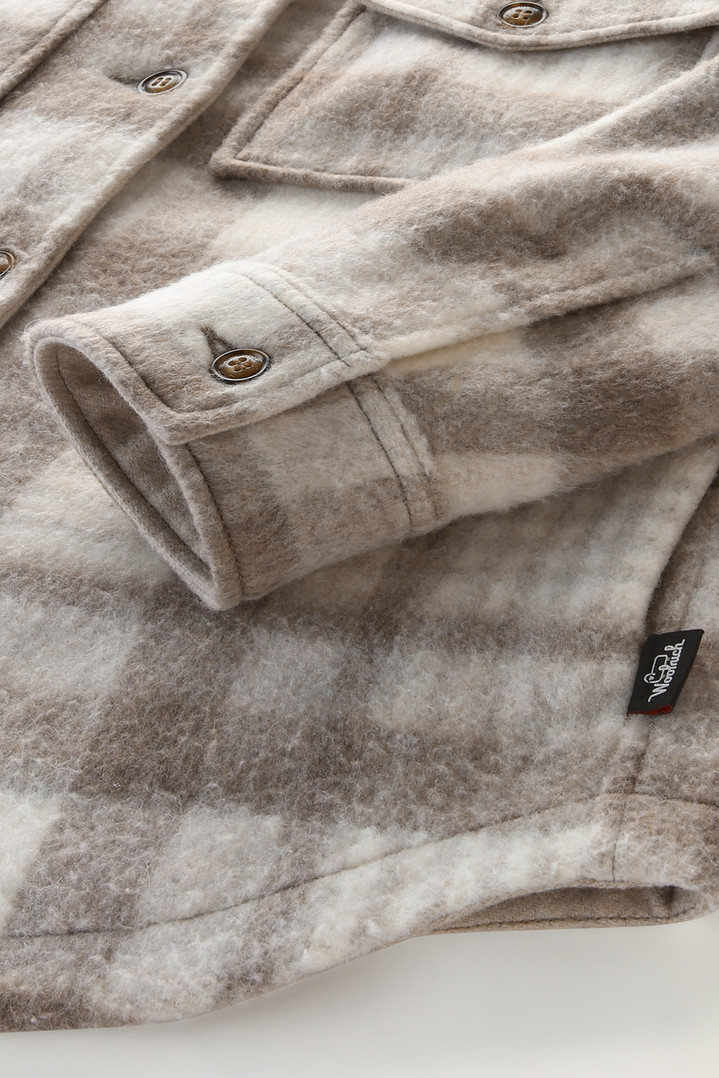 Pemberton Check Overshirt in Wool Blend Flannel White photo 3 | Woolrich