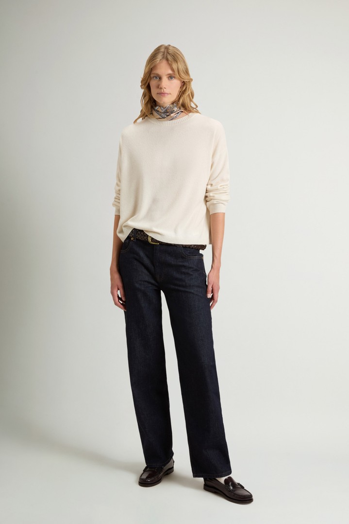 Crewneck Sweater in Wool and Cashmere Blend White photo 2 | Woolrich