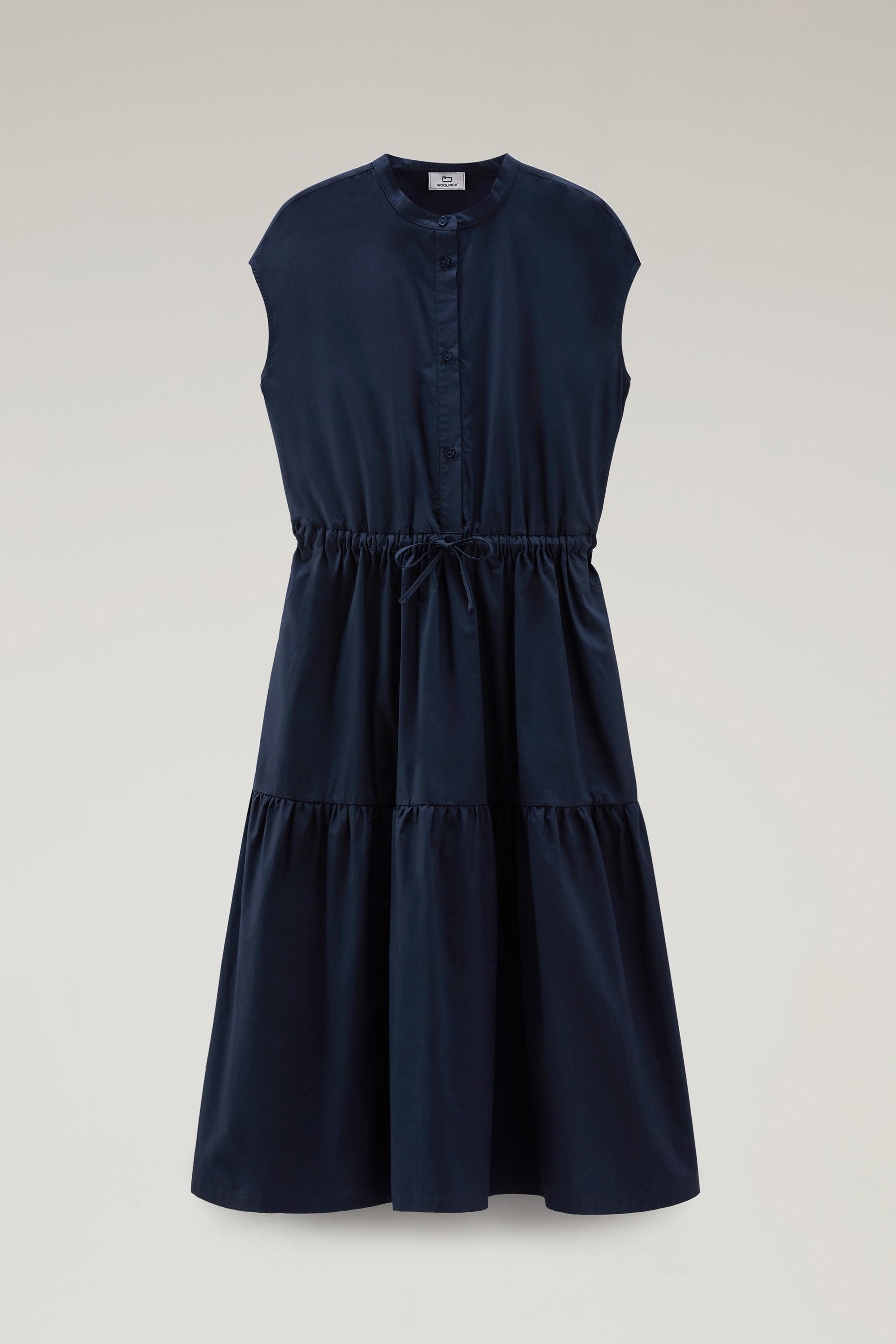 Poplin Dress in Pure Cotton with Ruffles Blue photo 1 | Woolrich