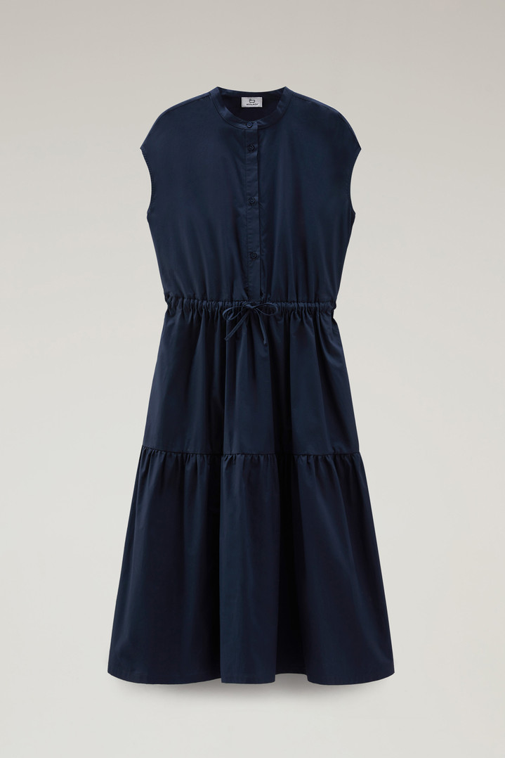 Poplin Dress in Pure Cotton with Ruffles Blue photo 1 | Woolrich