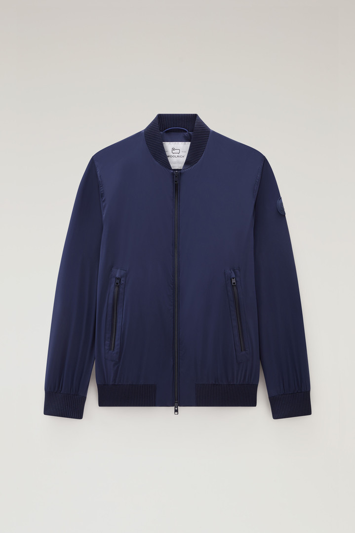 Stretch Matt Finish Nylon Bomber Jacket Blue photo 1 | Woolrich