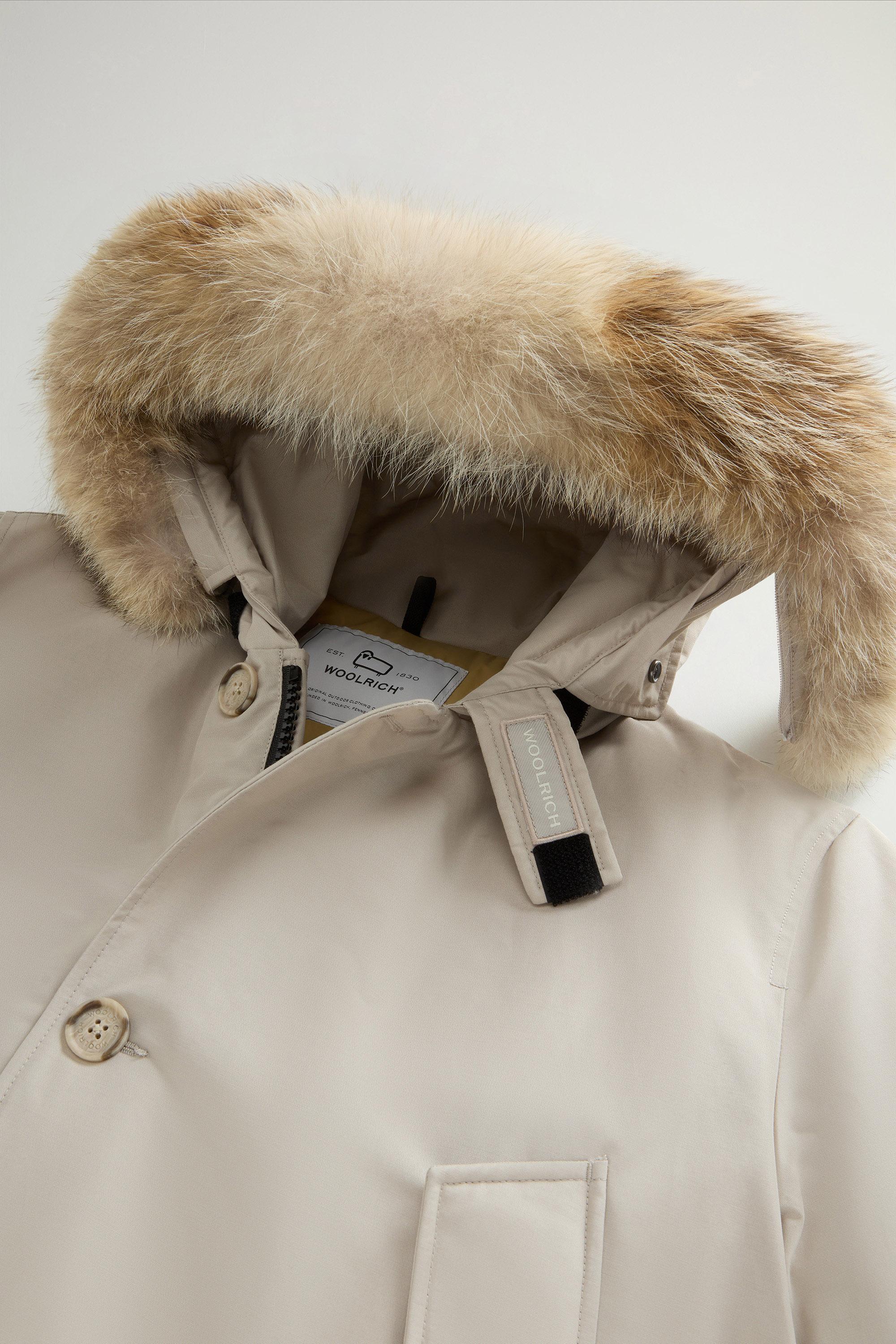 Arctic Parka in Ramar Cloth with Detachable Fur Trim Beige photo 6 | Woolrich