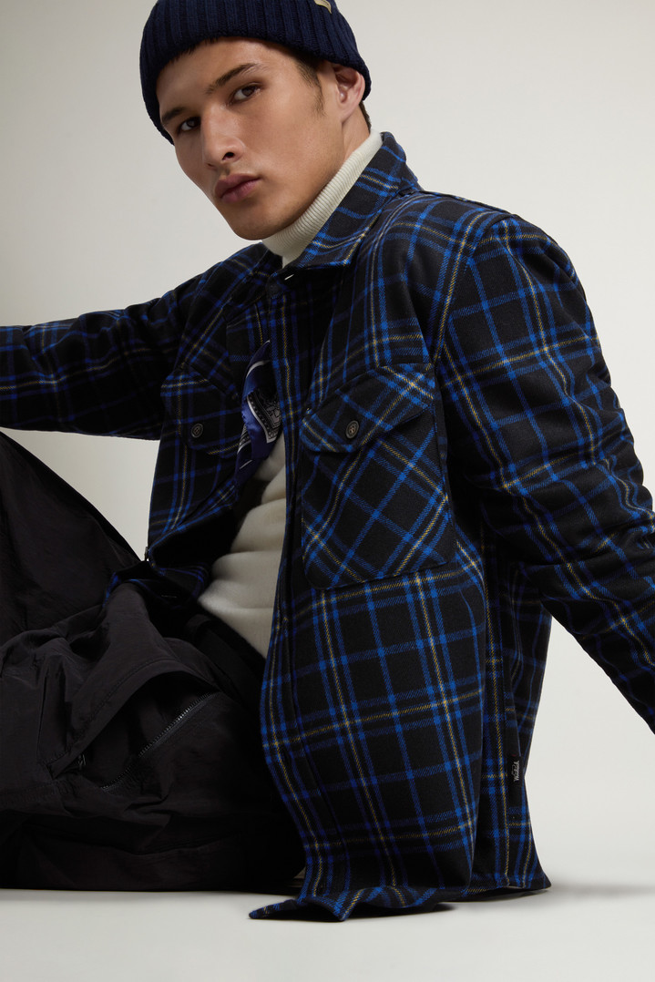 Wool Blend Oxbow Flannel Overshirt - Made in USA Blue photo 4 | Woolrich