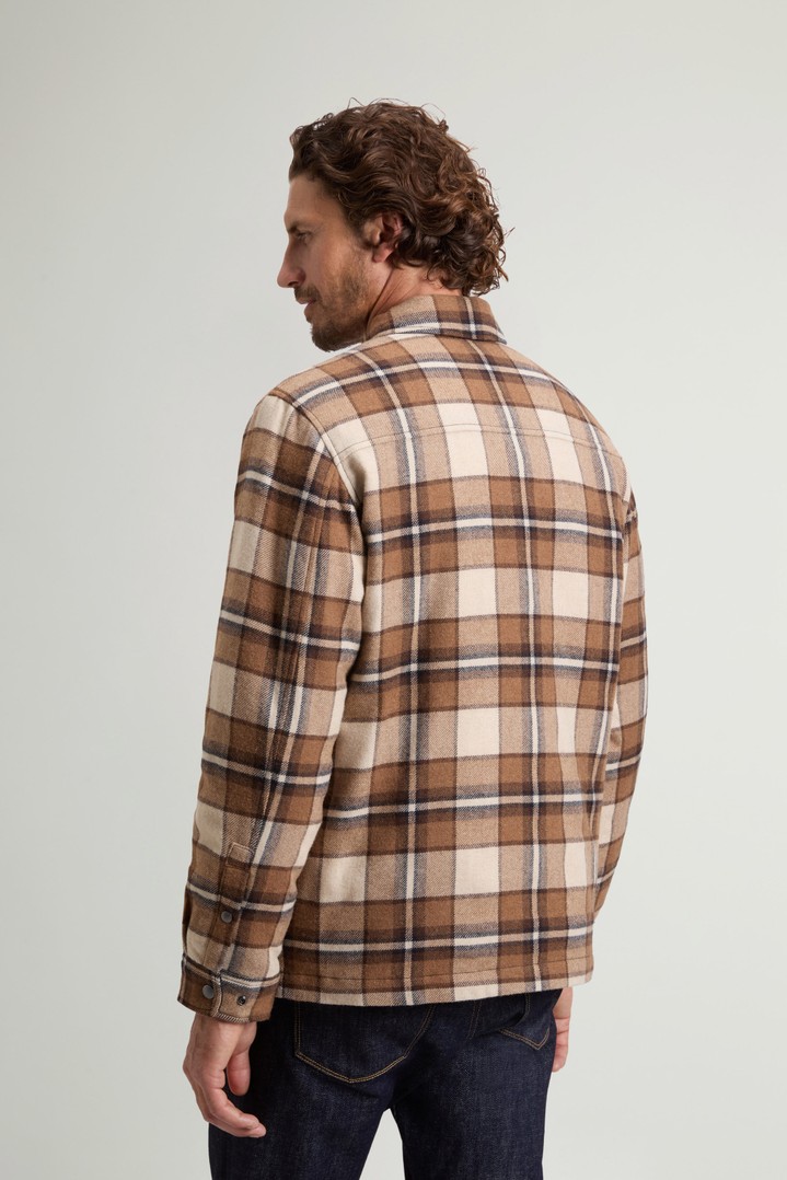 Alaskan Check Overshirt in Recycled Italian Wool Blend Brown photo 3 | Woolrich