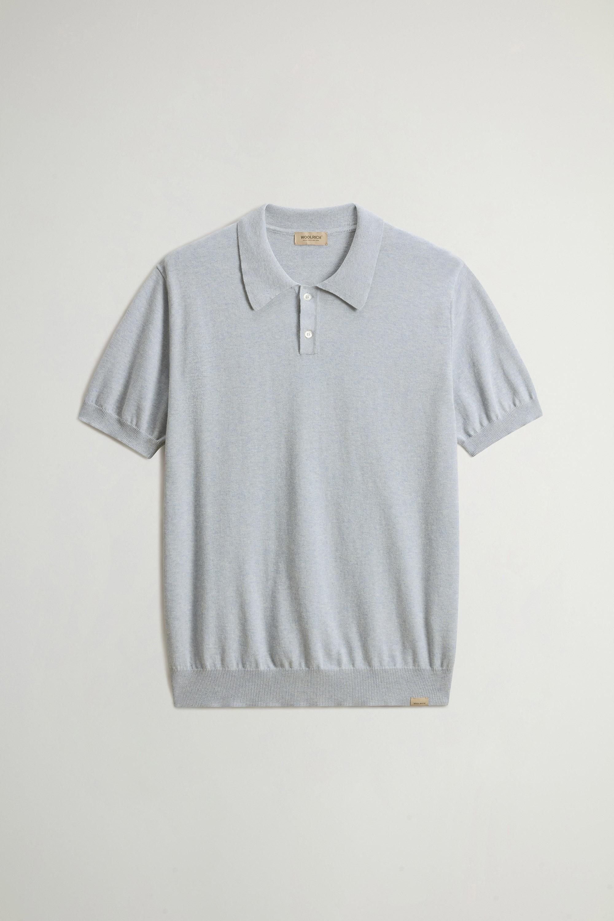 KNITTED POLO Blue photo 5 | Woolrich
