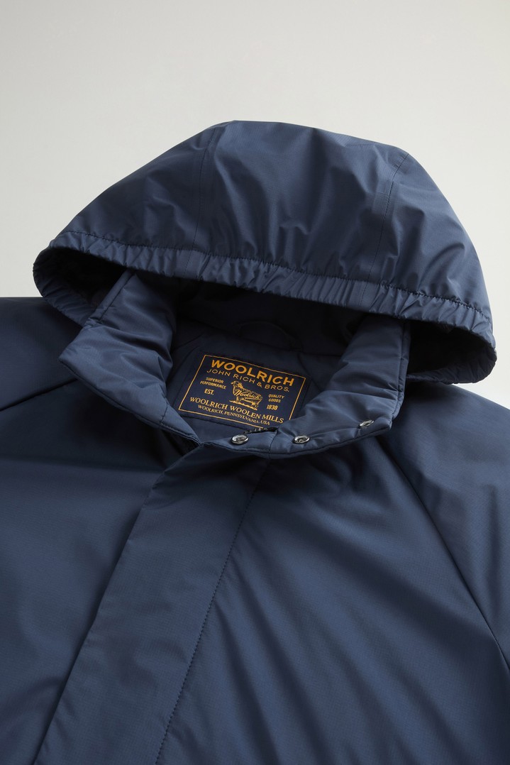Coat in Light Micro Ripstop with Removable Hood Blue photo 6 | Woolrich