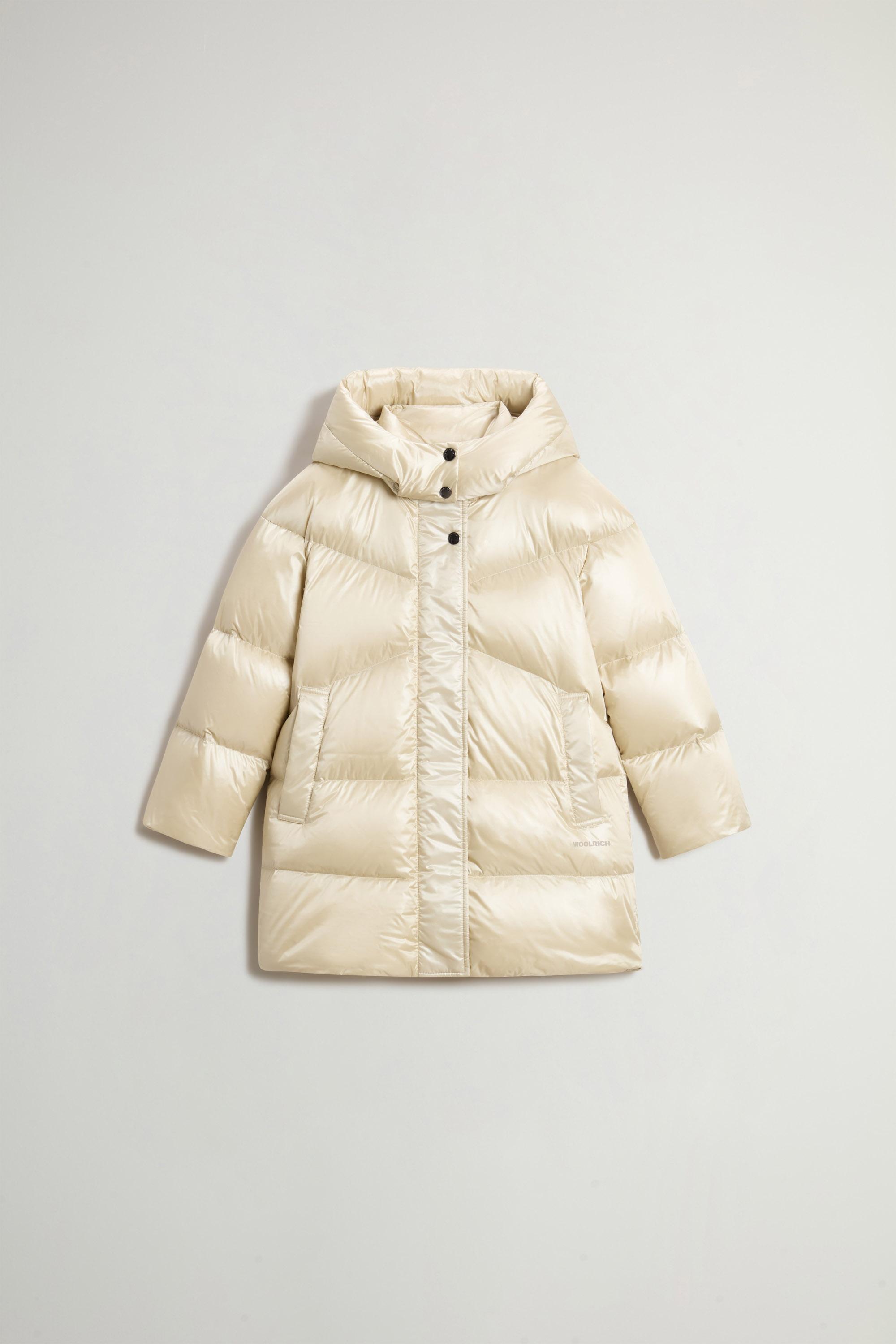 Girls' Aliquippa Jacket in Quilted Glossy Nylon with Removable Hood White photo 1 | Woolrich