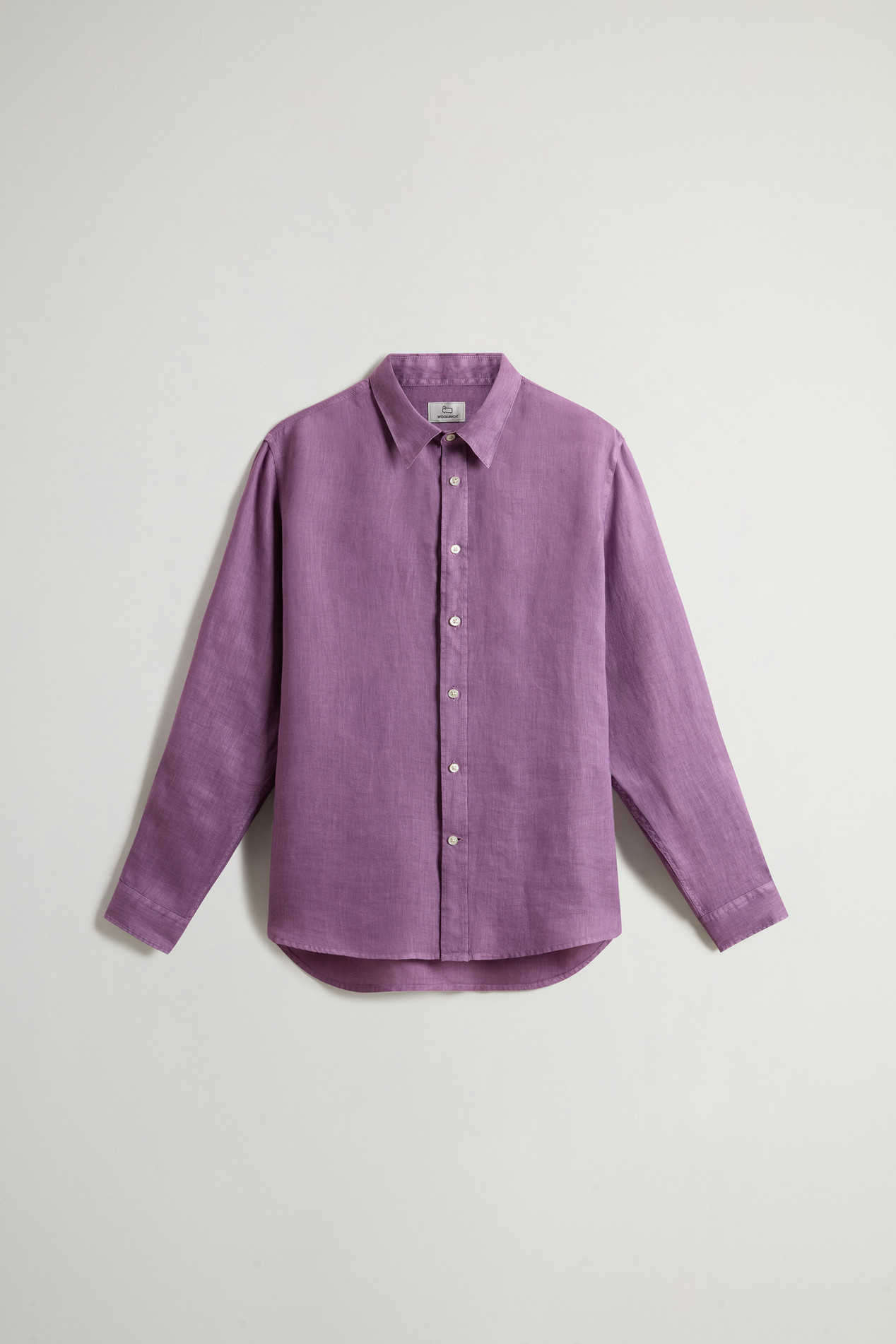 Garment-Dyed Pure Linen Shirt Purple photo 5 | Woolrich