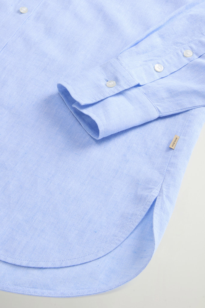 COTTON LINEN YD BOYFRIEND SHIRT Blue photo 7 | Woolrich
