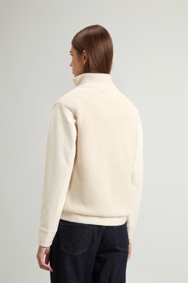 Firth Hybrid Bomber Jacket in Tech Softshell and Pure Wool White photo 3 | Woolrich