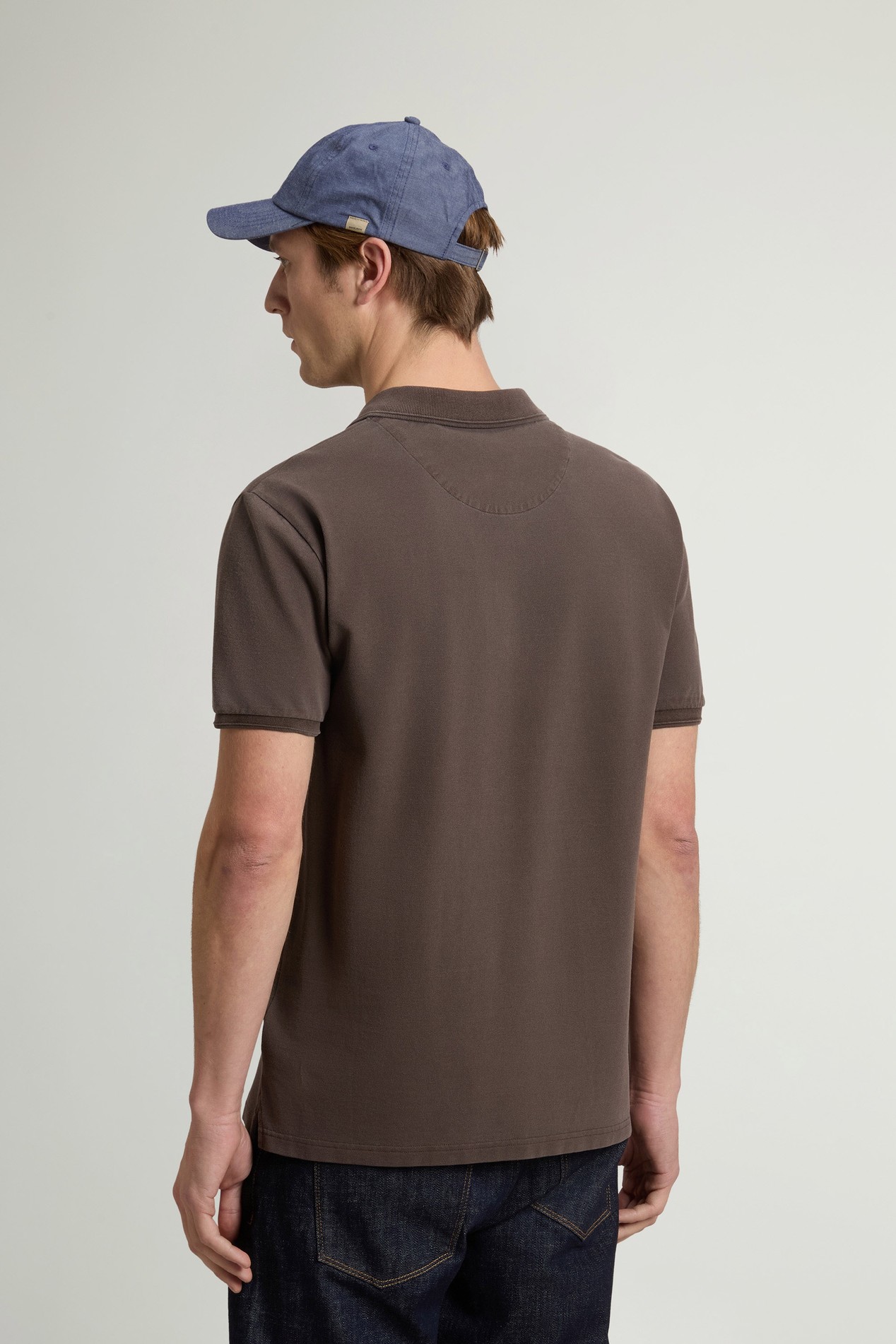 Mackinack Polo teint en pièce en sergé de coton stretch Marron photo 3 | Woolrich