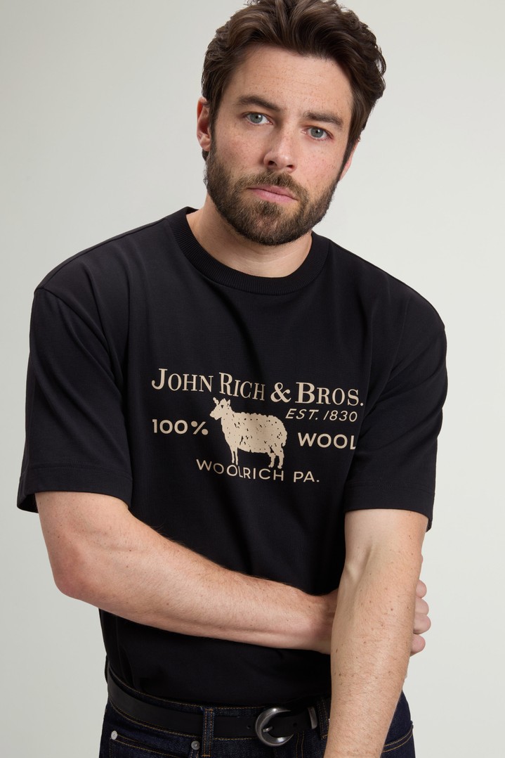 HEAVY JERSEY GRAPHIC T-SHIRT Black photo 4 | Woolrich
