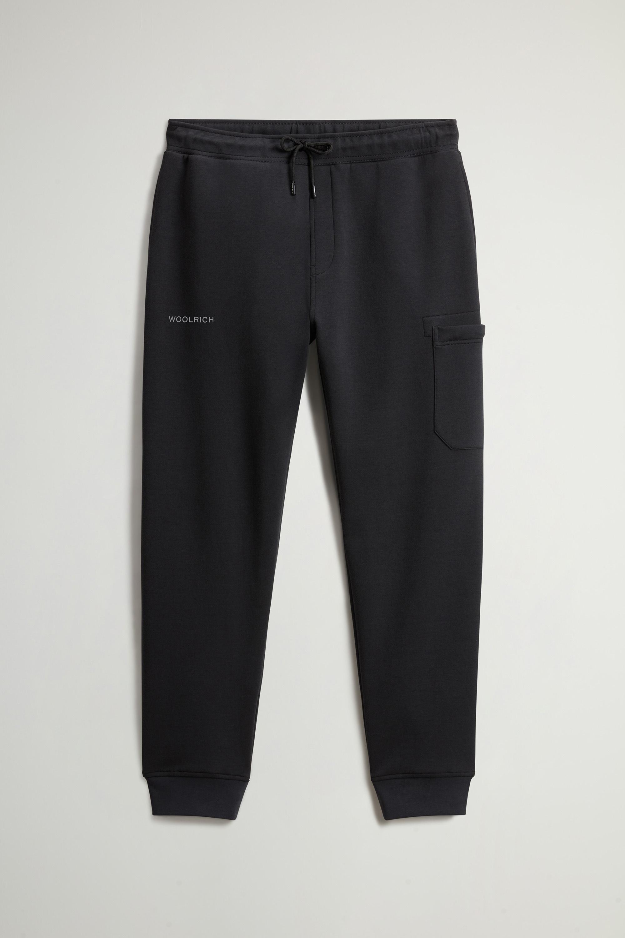 Cotton Blend Fleece Pants with Logo Black photo 1 | Woolrich