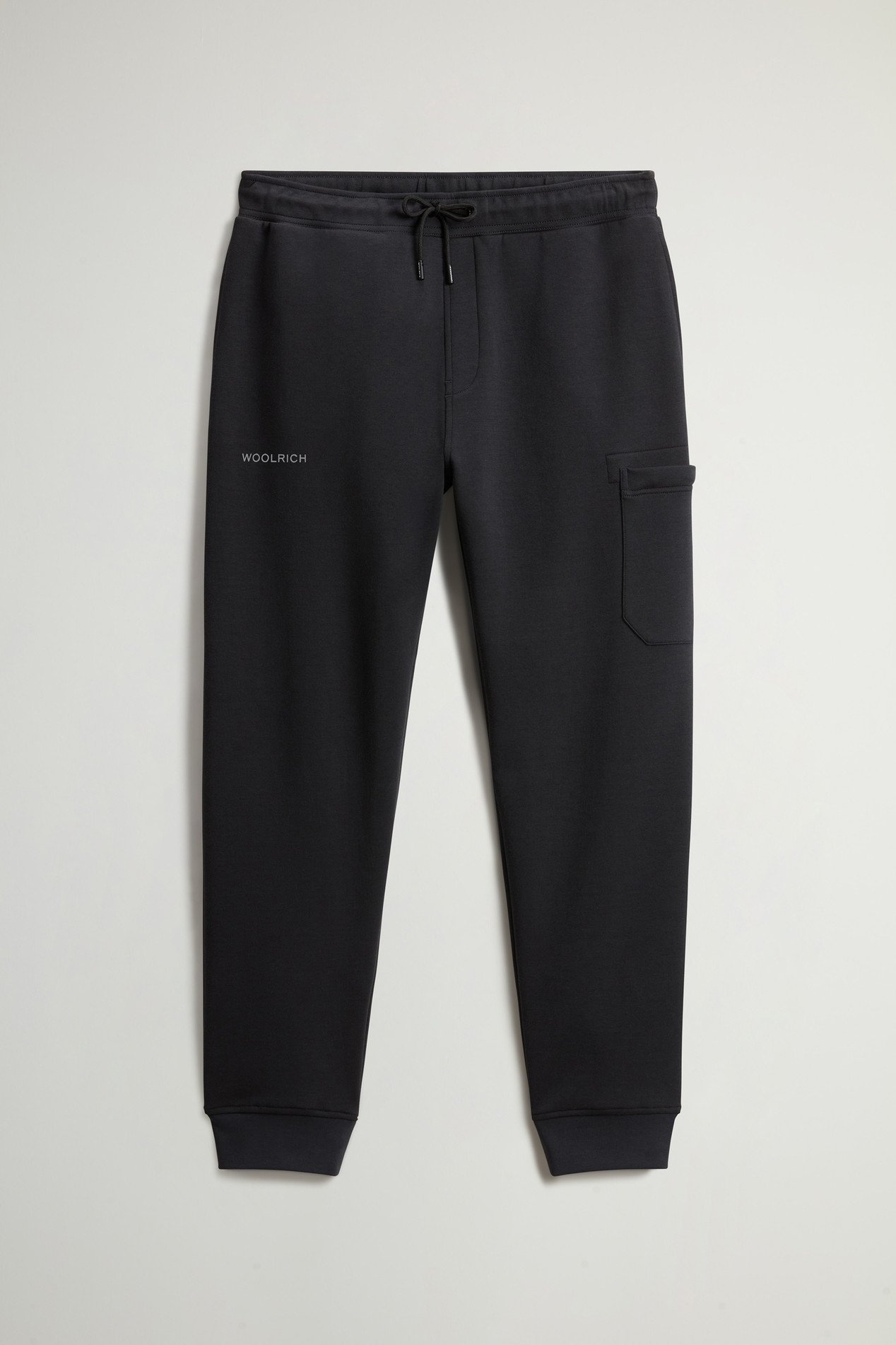 Cotton Blend Fleece Pants with Logo Black photo 1 | Woolrich