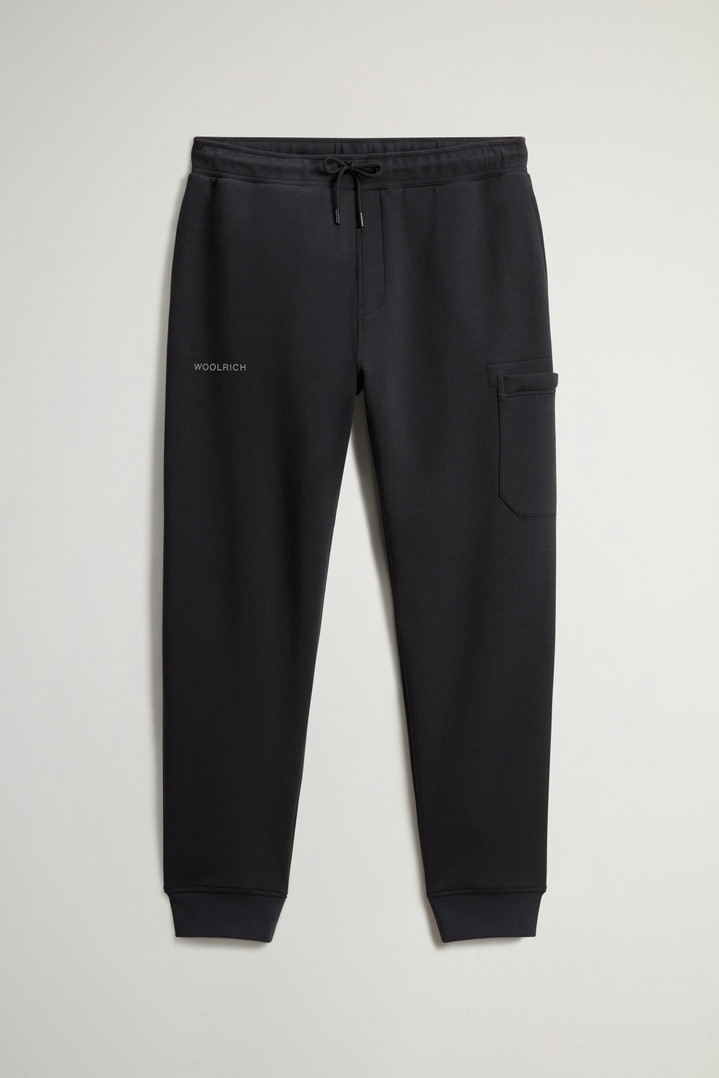 Cotton Blend Fleece Pants with Logo Black photo 1 | Woolrich