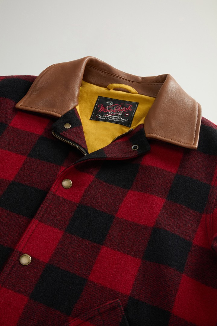 Manteau Barn à carreaux en laine mélangée Rouge photo 2 | Woolrich