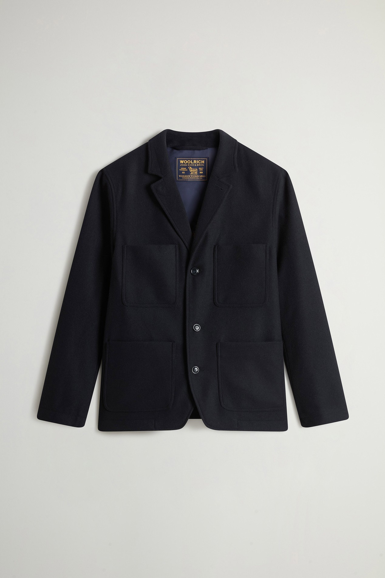Checked Blazer in Recycled Italian Wool-Blend Flannel Blue photo 5 | Woolrich