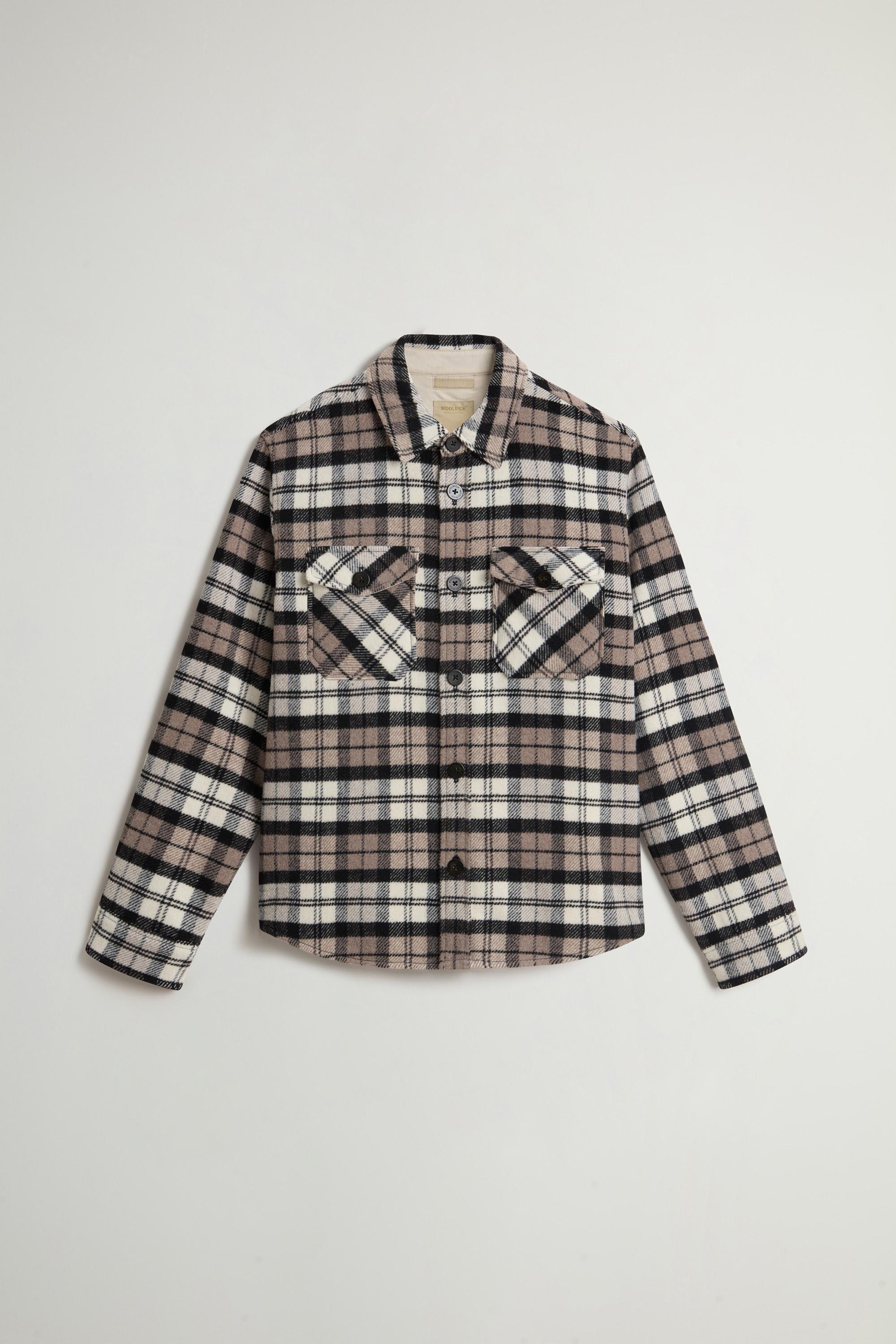 Wool-Blend Overshirt with Checked Pattern Brown photo 5 | Woolrich