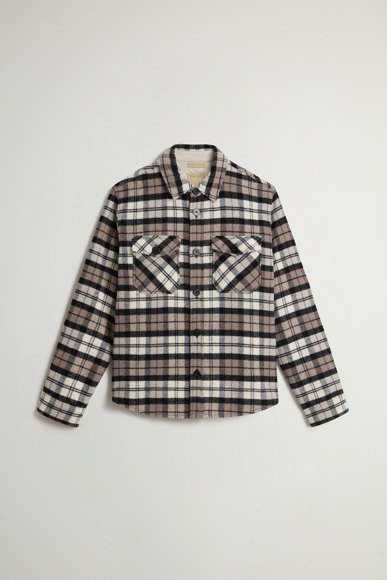 Wool-Blend Overshirt with Checked Pattern Brown photo 5 | Woolrich