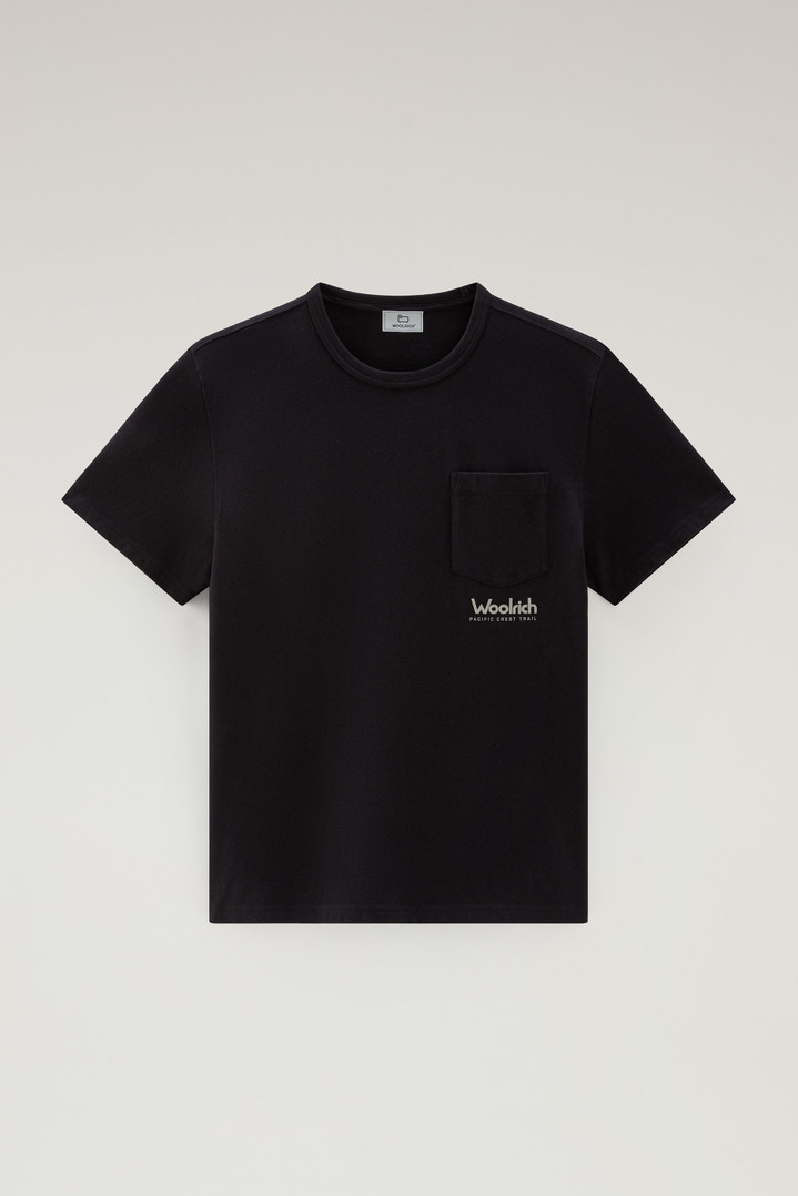 Pure Cotton T-Shirt with Trail Print Black photo 1 | Woolrich