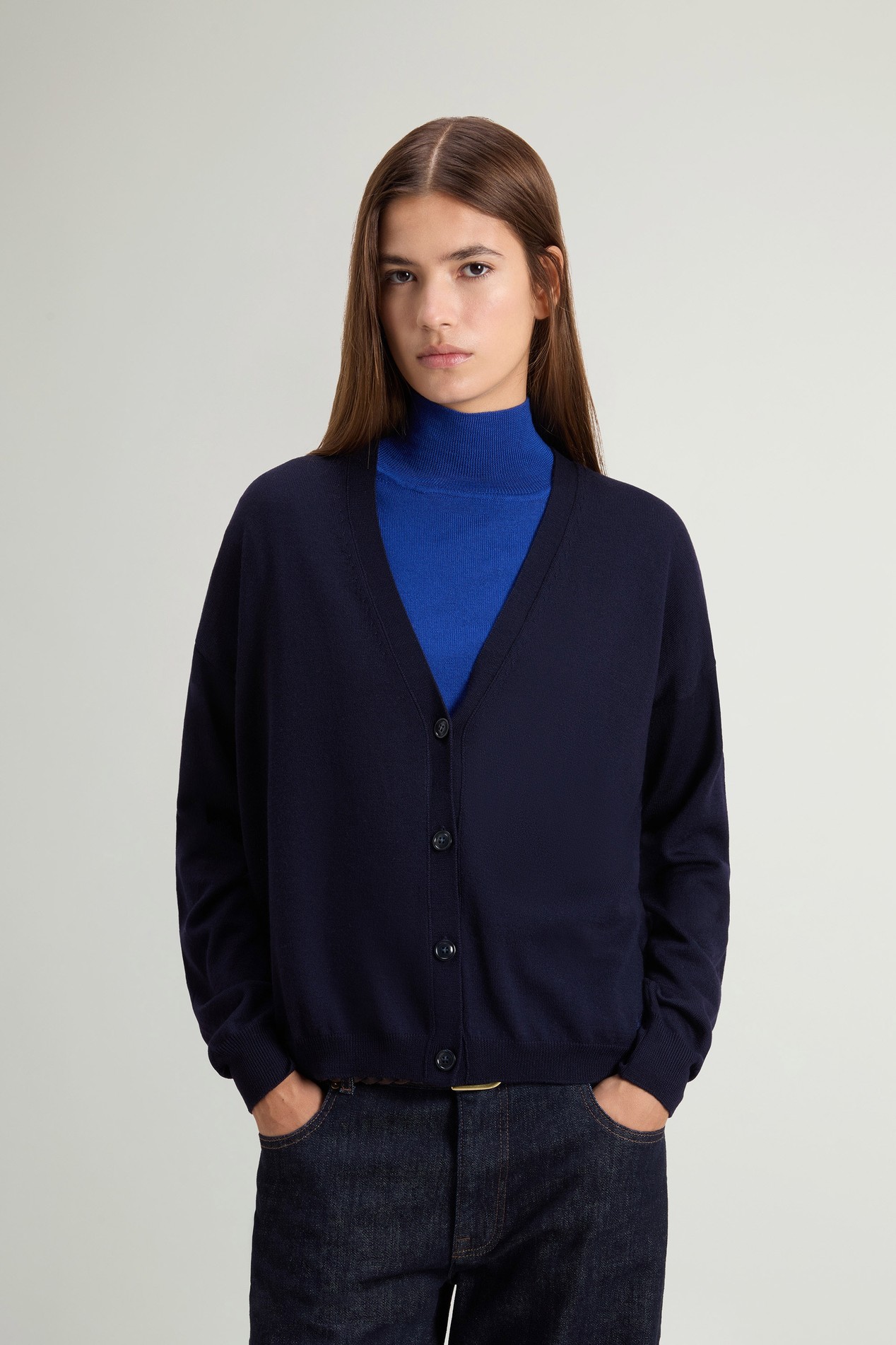 Cardigan in Pure Merino Virgin Wool Blue photo 1 | Woolrich