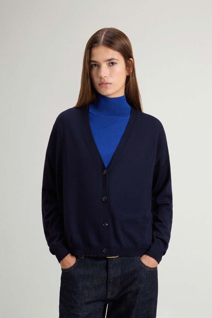 Cardigan in Pure Merino Virgin Wool Blue photo 1 | Woolrich