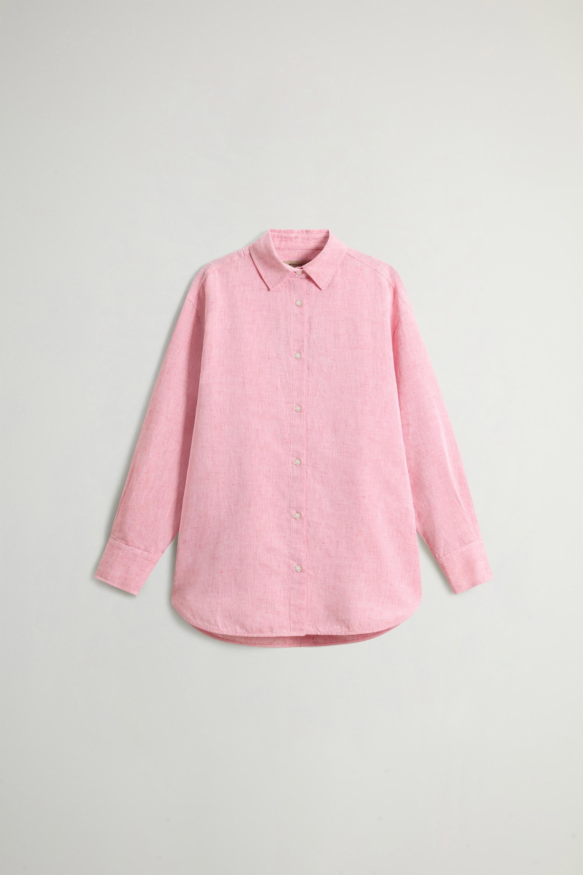 COTTON LINEN YD BOYFRIEND SHIRT Pink photo 5 | Woolrich