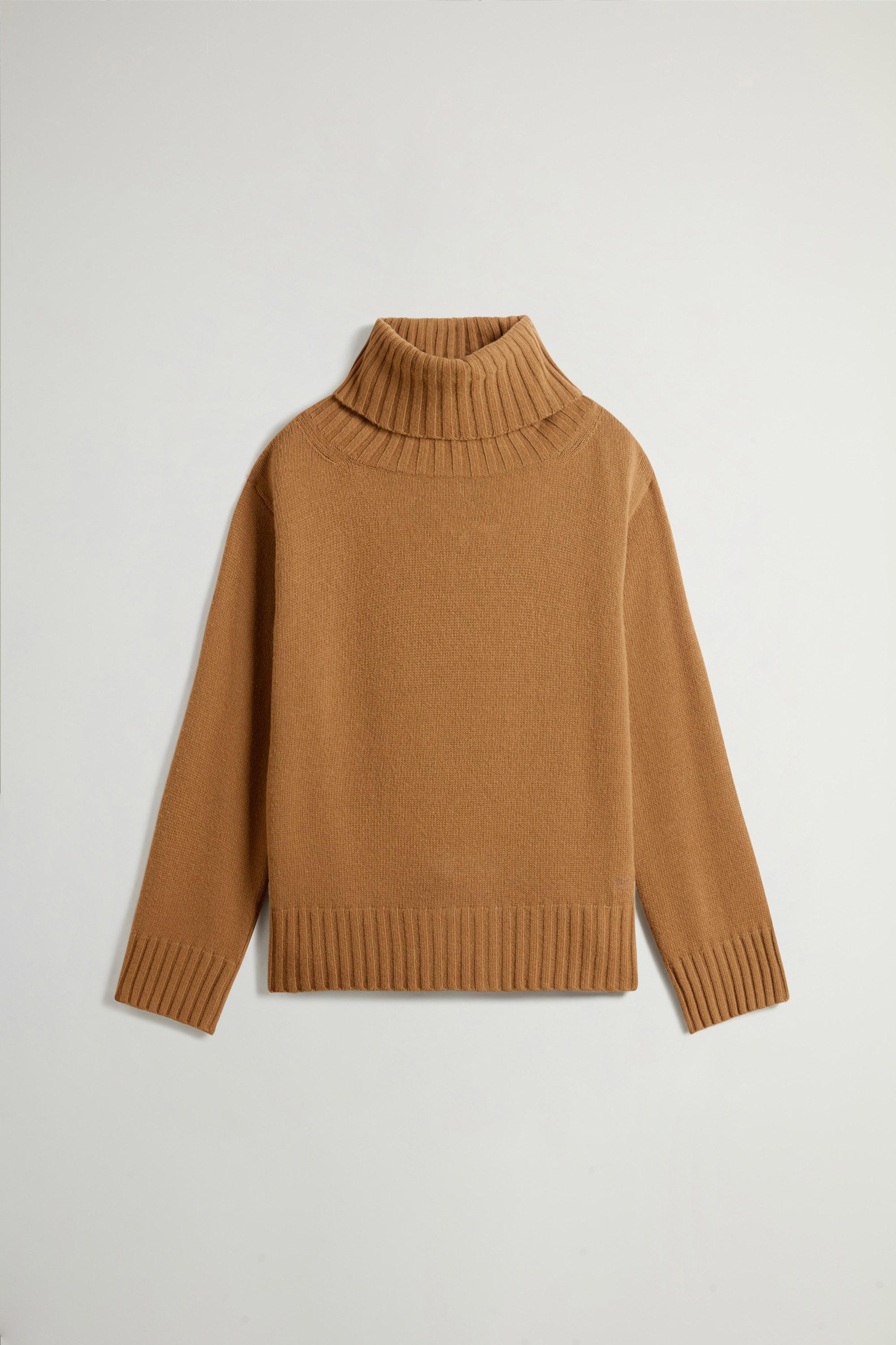 Turtleneck Sweater in Wool and Cashmere Blend Brown photo 1 | Woolrich