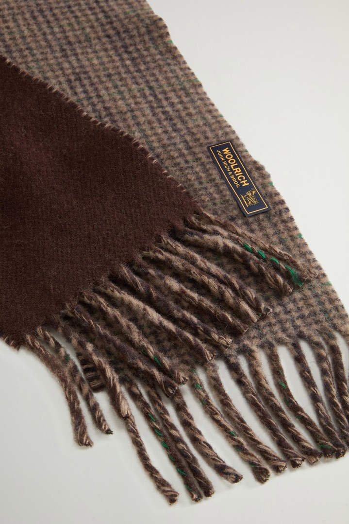 Scarf in Pure Wool with Checked Pattern Green photo 3 | Woolrich