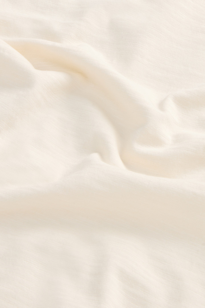 Pure Cotton Slub T-Shirt with V-Neck White photo 8 | Woolrich