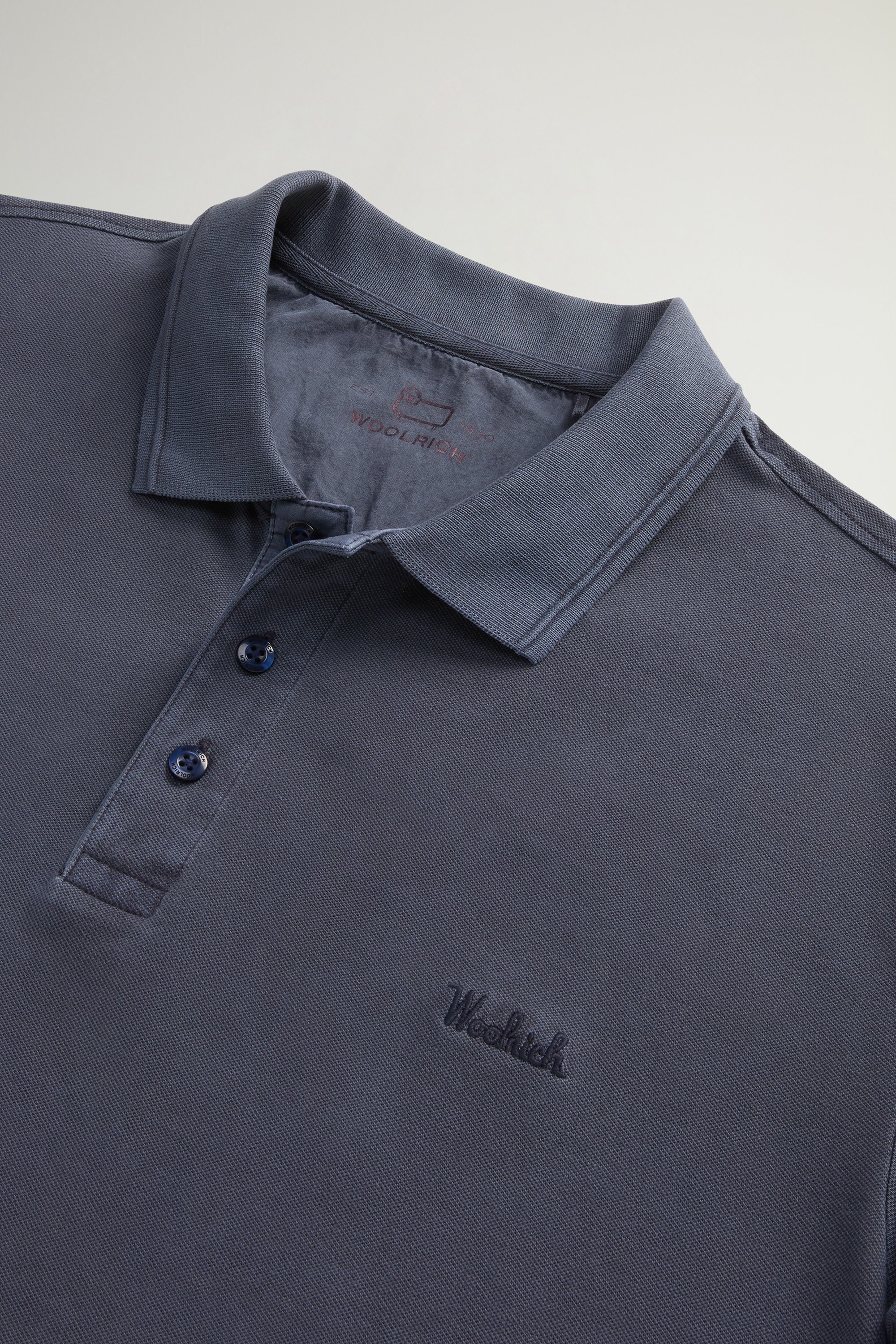Stückgefärbtes Mackinack-Polo aus Stretch-Baumwoll-Piquet Blau photo 6 | Woolrich