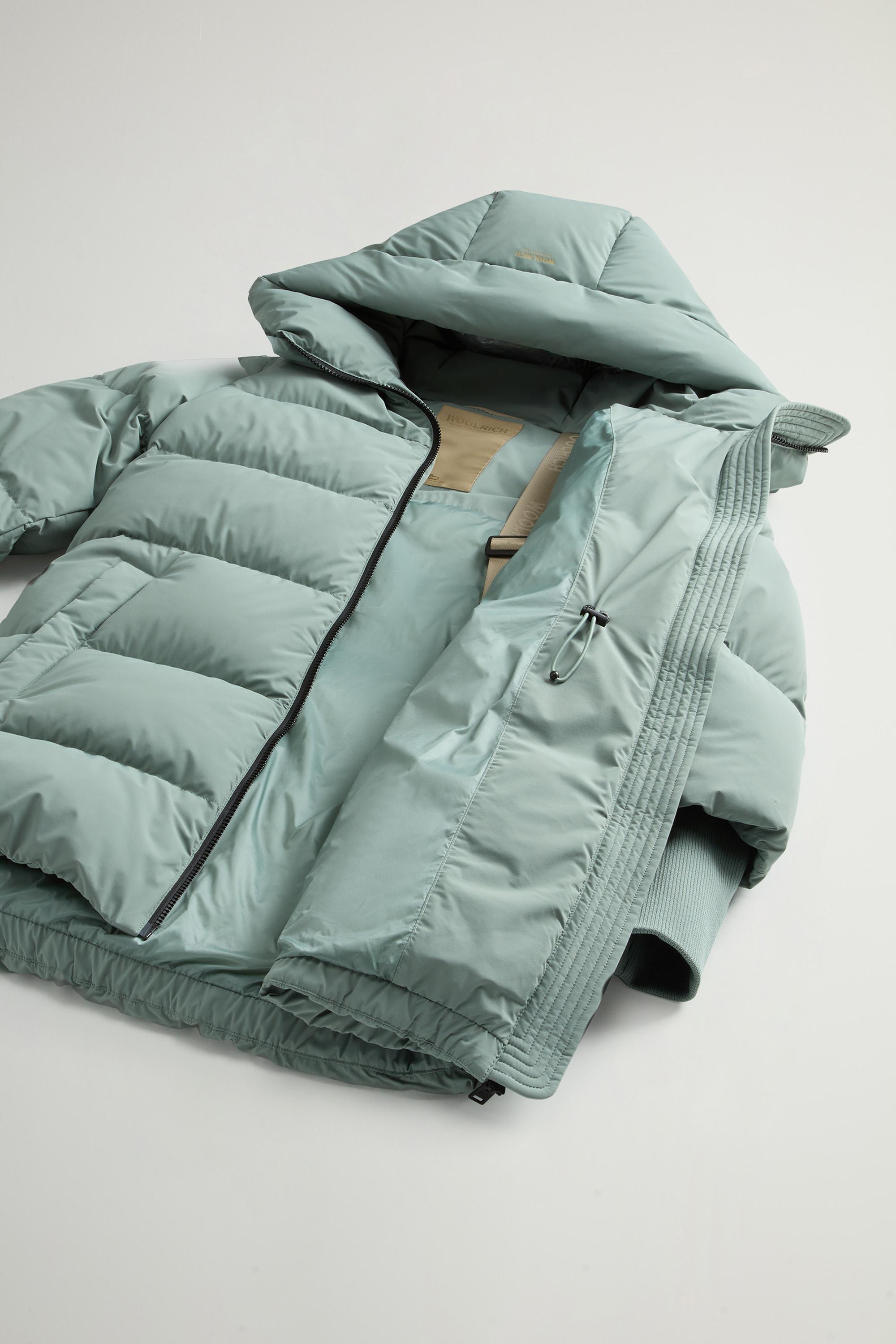 Cloud Down Jacket in Stretch Nylon with Matte Finish Green photo 9 | Woolrich