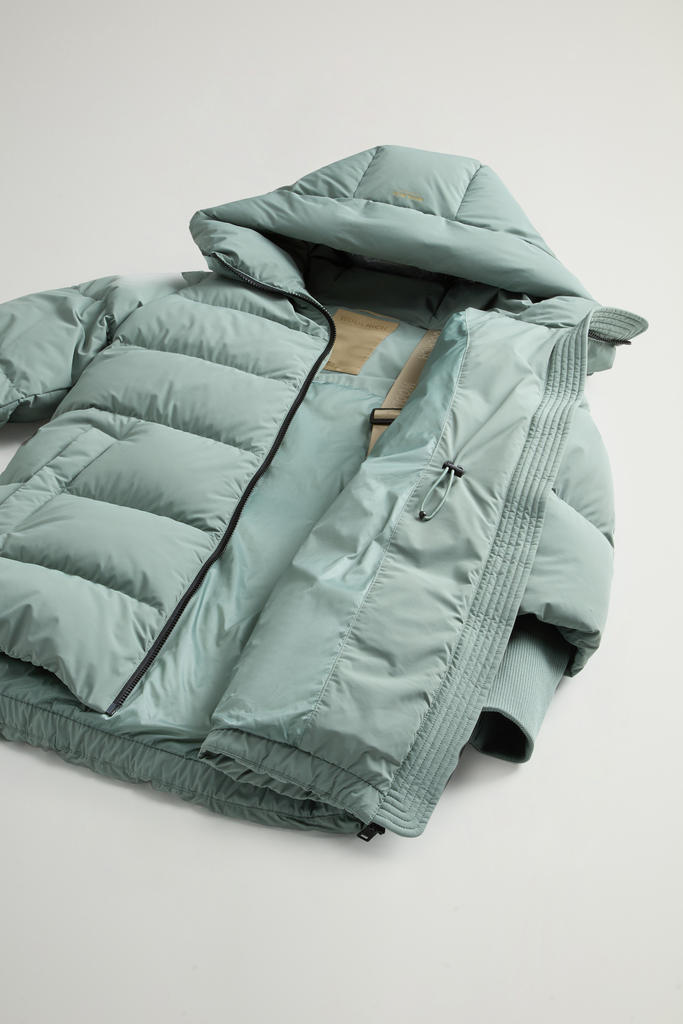 Cloud Down Jacket in Stretch Nylon with Matte Finish Green photo 9 | Woolrich