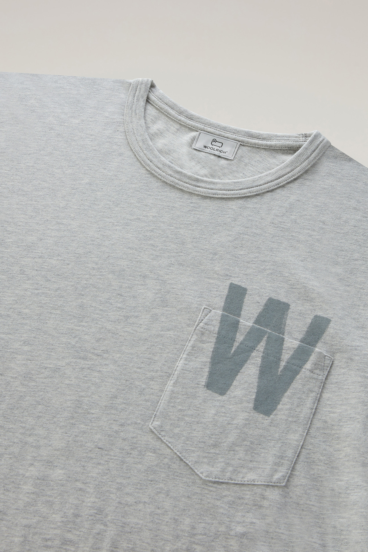 Pure Cotton T-Shirt with Chest Pocket Gray photo 2 | Woolrich