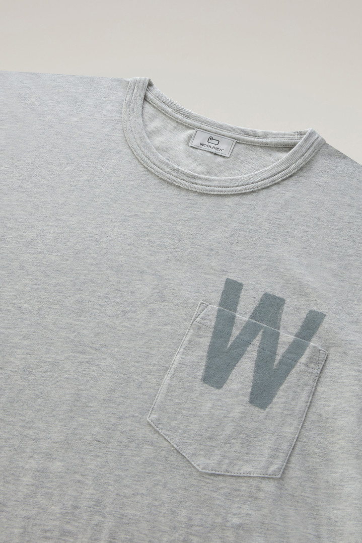 Pure Cotton T-Shirt with Chest Pocket Gray photo 2 | Woolrich