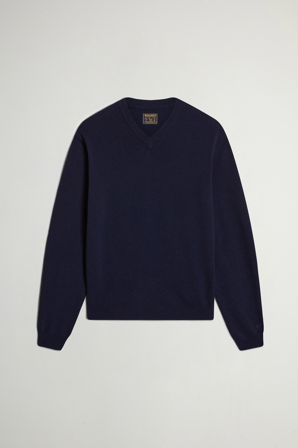 Trui van zuivere scheerwol met V-hals Blauw photo 1 | Woolrich