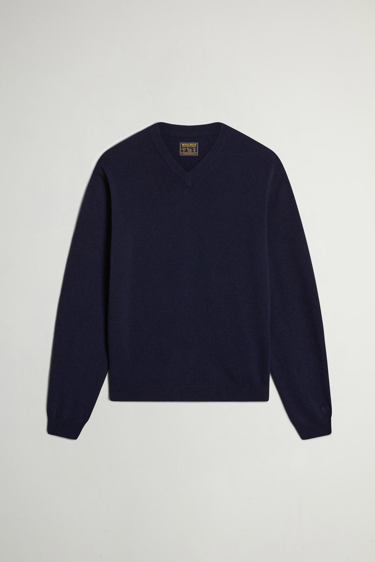 Pullover aus reiner Schurwolle mit V-Ausschnitt Blau photo 1 | Woolrich