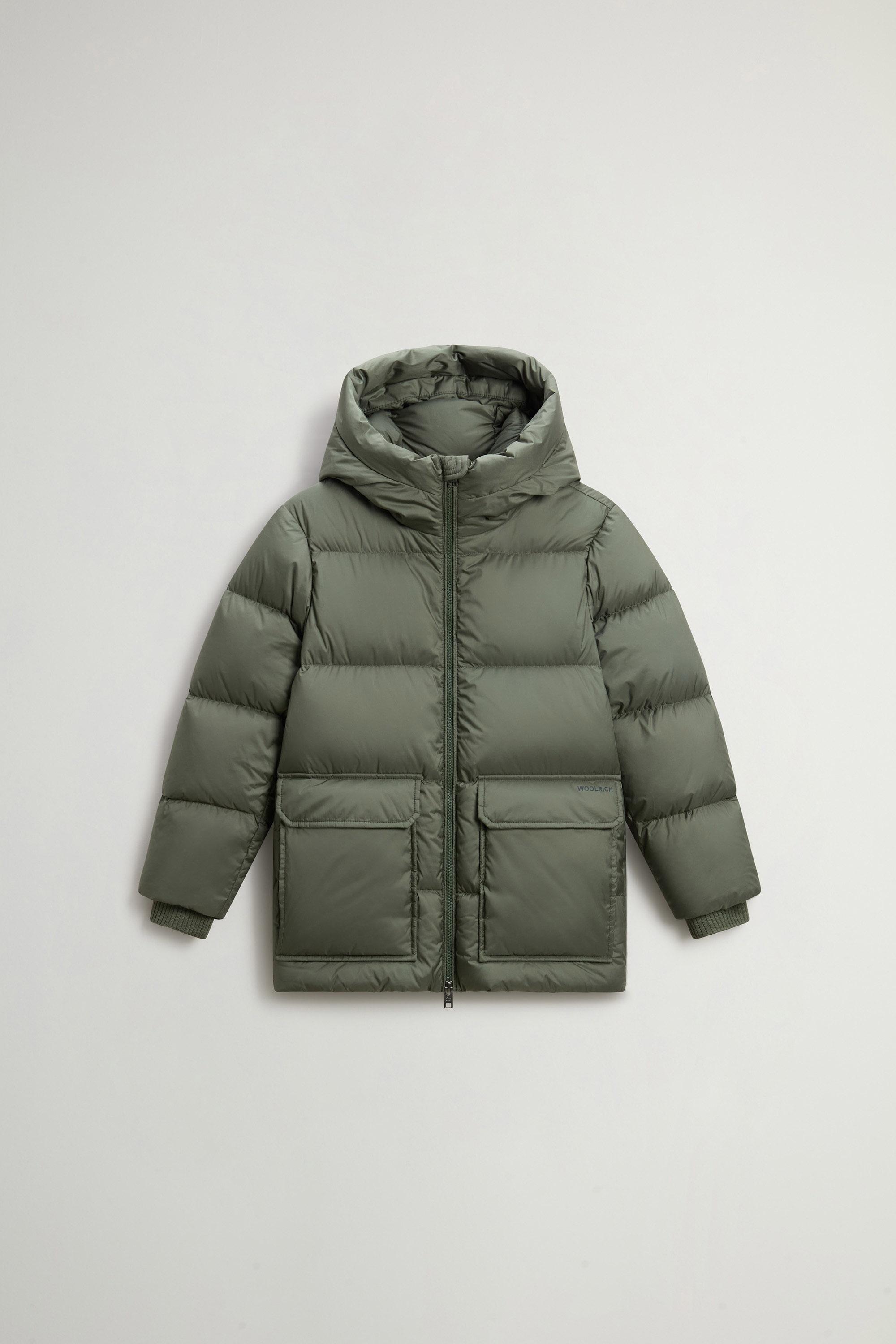 Boys' Sierra Jacket in Quilted Microfiber with Hood Green photo 1 | Woolrich