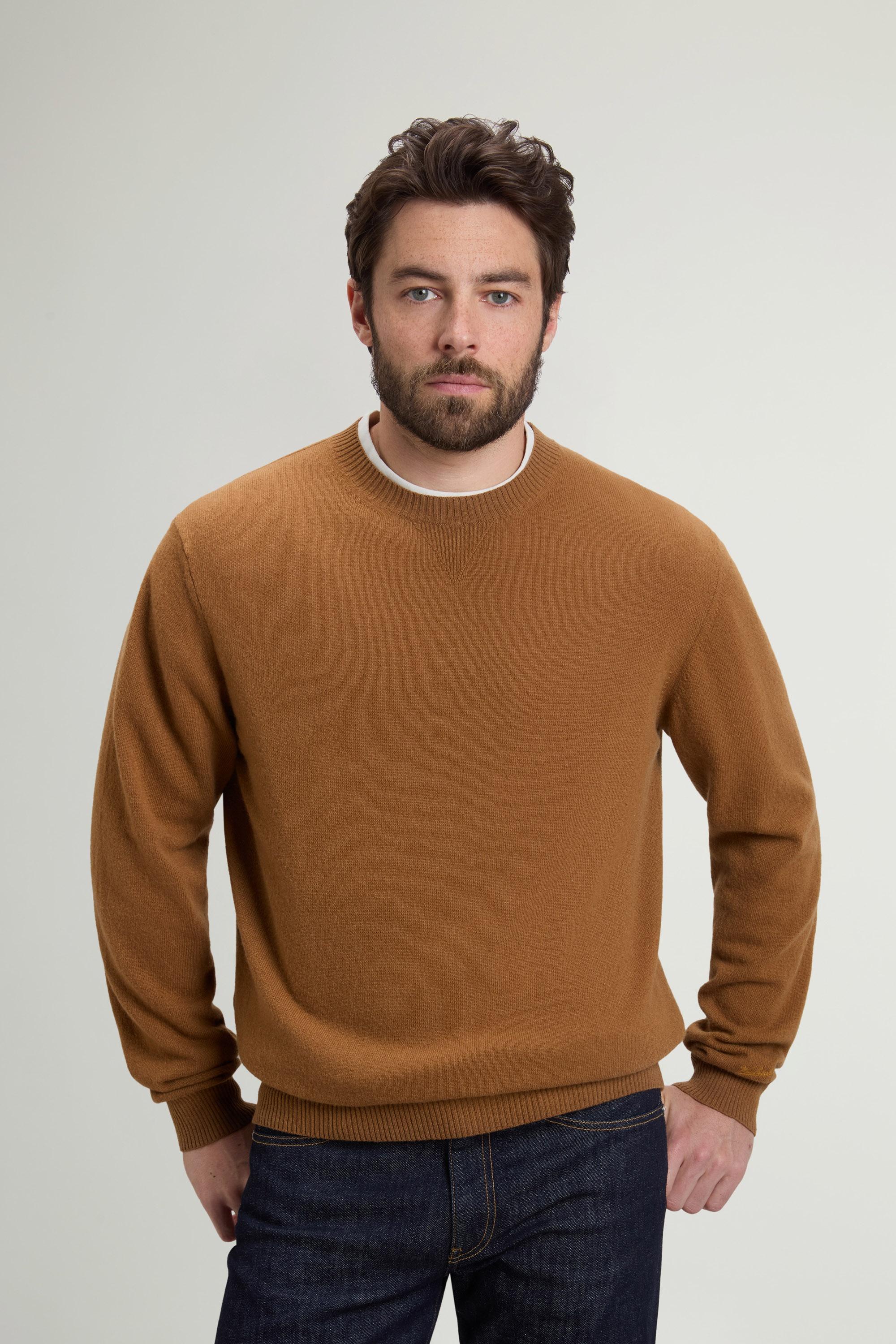 Crewneck Sweater in Virgin Wool and Cashmere Brown photo 1 | Woolrich