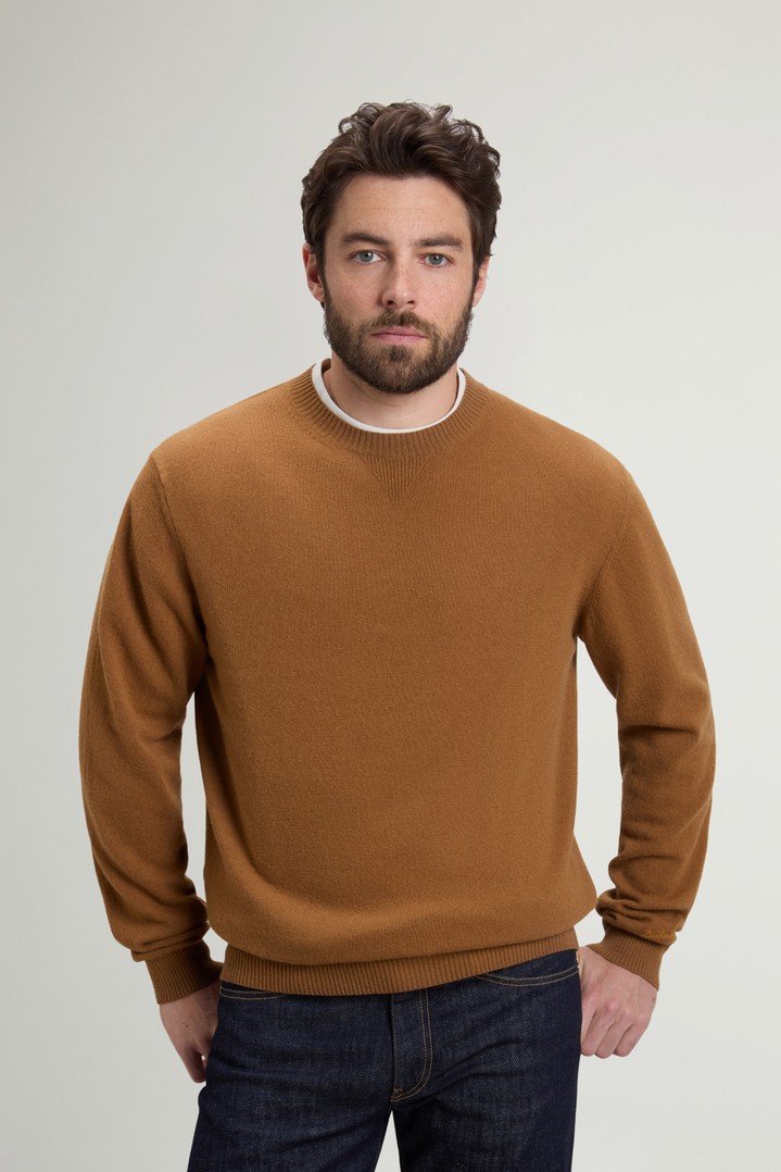 WOOL CASHMERE CREWNECK GG13 Brown photo 1 | Woolrich