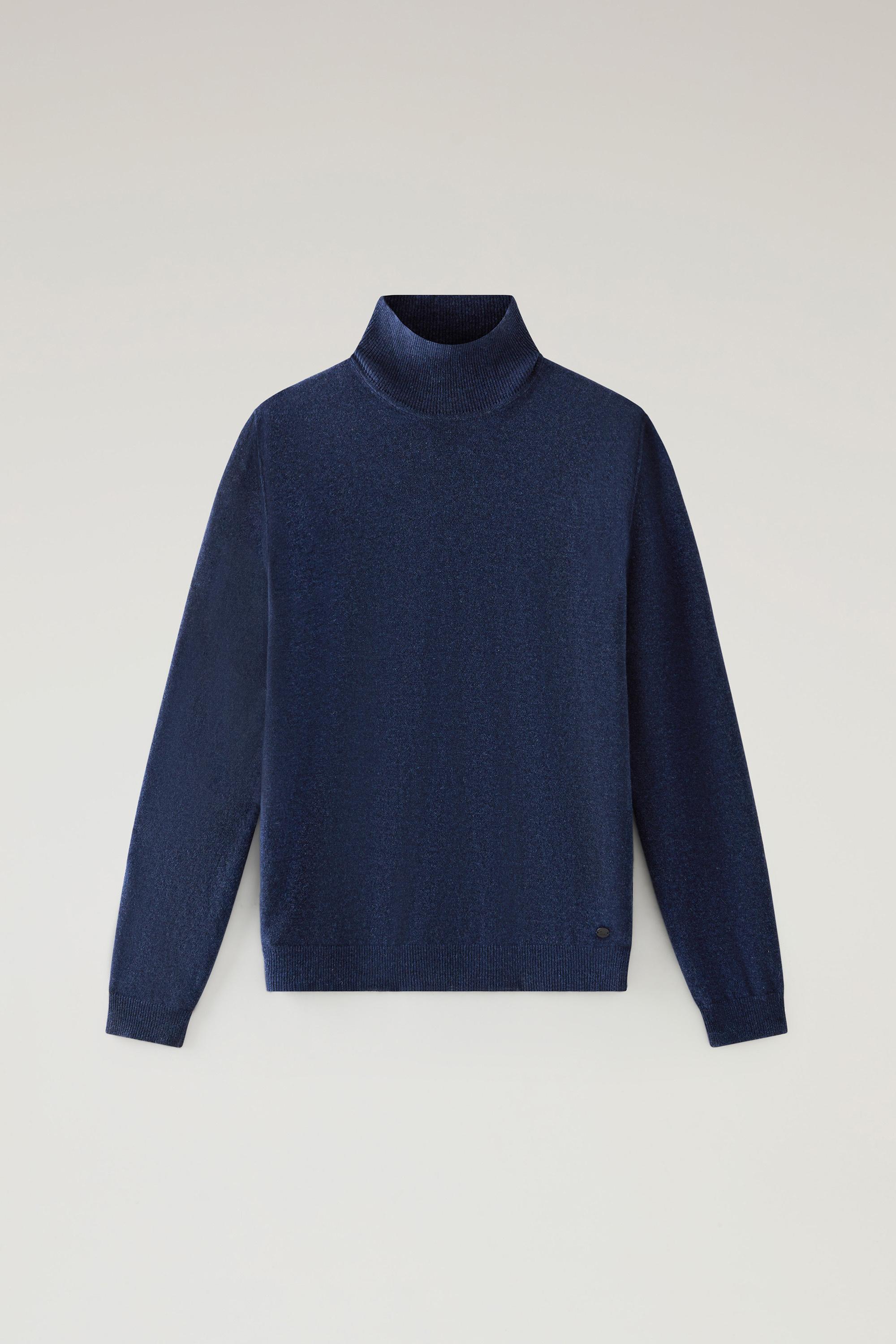 Turtleneck Sweater in Merino Wool Blend Blue photo 1 | Woolrich